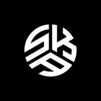 diseño de logotipo de letra ska sobre fondo negro. concepto de logotipo de letra de iniciales creativas ska. diseño de letras ska. vector