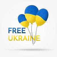 Free Ukraine with colored balloons as a free symbol vector