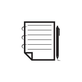 Write Document User Interface Outline Icon Logo Vector Illustration