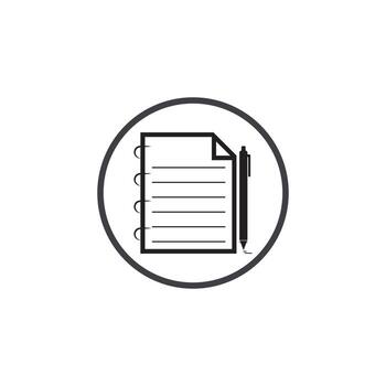 Write Document User Interface Outline Icon Logo Vector Illustration