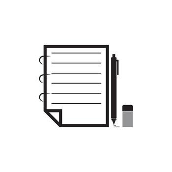 Write Document User Interface Outline Icon Logo Vector Illustration