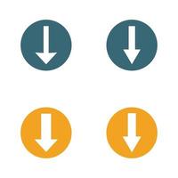 Arrow part down set vector icon  logo background