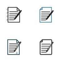 Write Document User Interface Outline Icon Logo Vector Illustration