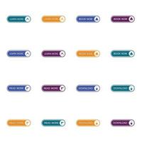 Set of different colorful buttons. Collection of modern buttons for website and user interface. Web icons. vector