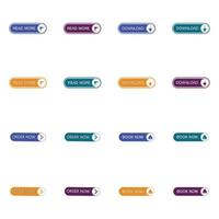 conjunto de botones de colores diferentes. colección de botones modernos para sitio web e interfaz de usuario. iconos web. vector