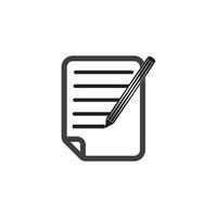 Write Document User Interface Outline Icon Logo Vector Illustration