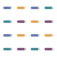 Set of different colorful buttons. Collection of modern buttons for website and user interface. Web icons. vector