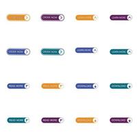 conjunto de botones de colores diferentes. colección de botones modernos para sitio web e interfaz de usuario. iconos web. vector