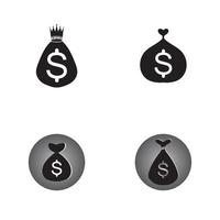 money bag set with dollar symbol vector logo icon