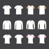 Flat T-Shirt Outline Mockup Pack vector