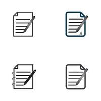 Write Document User Interface Outline Icon Logo Vector Illustration