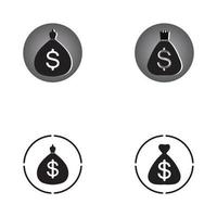 money bag set with dollar symbol vector logo icon