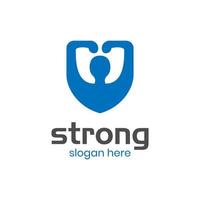 safe strong and protective with shield healthy logo design vector