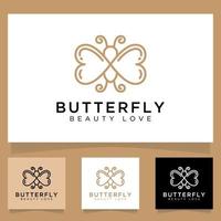 linear Butterfly logo. Luxury line logo design simple vector illustration