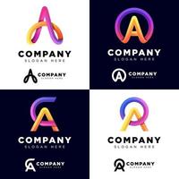 modern colorful letter A logo collection vector template for your business brand identity