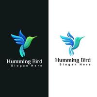 beauty hummingbird or colibri animal logo design vector template