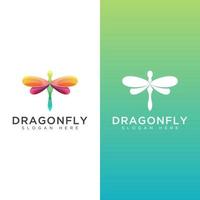 dragonfly gradient logo,  Butterfly Insect Fly Minimalist elegant logo element vector