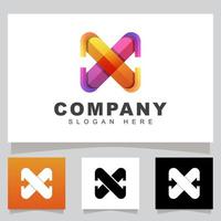 modern color letter X with arrow business logo, initial express logistic logo design vector template