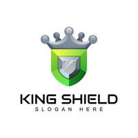 Royal king security logo. shield with crown logo design vector template