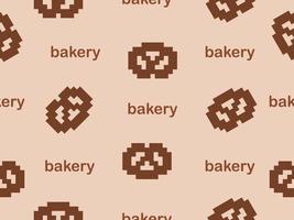 personaje de dibujos animados de galletas de patrones sin fisuras en estilo background.pixel marrón vector