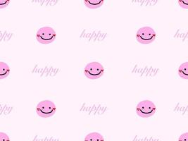 smile cartoon character seamless pattern on pink background. vector