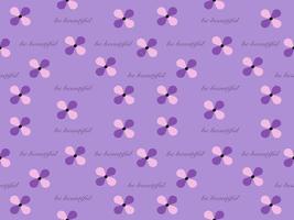 Flower cartoon character seamless pattern on purple background