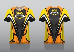 vista frontal y posterior del diseño de juegos de jersey esport vector