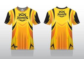 Vista frontal y posterior del diseño de juegos de la camiseta de esport vector