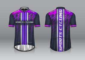 diseño de camiseta para ciclismo, vista frontal y posterior, y fácil de editar e imprimir en tela, ropa deportiva para equipos ciclistas vector