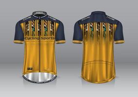 diseño de camiseta para ciclismo, vista frontal y posterior, y fácil de editar e imprimir en tela, ropa deportiva para equipos ciclistas vector