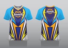 jersey esport gaming design front and back view vector