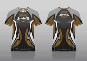 Vista frontal y posterior del diseño de juegos de la camiseta de esport vector