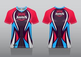 Vista frontal y posterior del diseño de juegos de la camiseta de esport vector