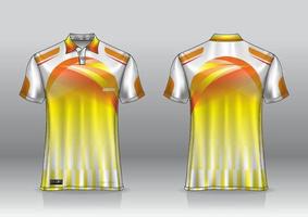 diseño de camiseta de polo para deportes al aire libre vista frontal y trasera vector