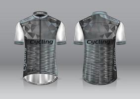 diseño de camiseta para ciclismo, vista frontal y posterior, y fácil de editar e imprimir en tela, ropa deportiva para equipos ciclistas vector