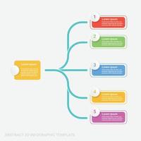 Abstract 3D infographic template with a five steps vector