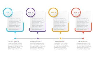 diseño de plantilla infográfica mínima con números 4 opciones o pasos vector