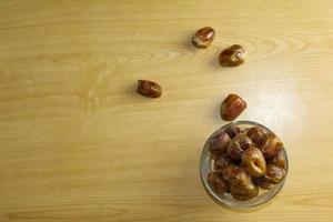 dates in a transparent glass photo