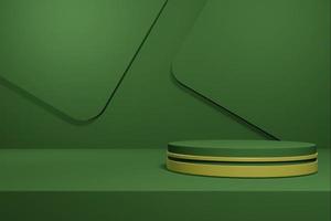 green and gold stage to showcase product photo