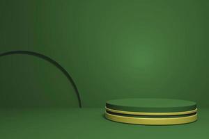 green and gold stage to showcase product photo