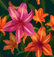 amaryllis seamless pattern photo