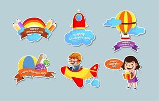 Happy Children's Day Sticker vector