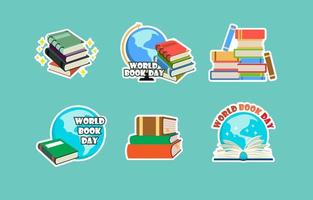 World Book Day Stickers Collection vector