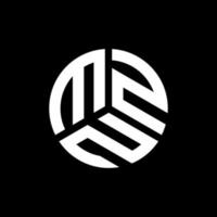 diseño de logotipo de letra mzn sobre fondo negro. concepto de logotipo de letra de iniciales creativas mzn. diseño de letras mzn. vector