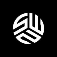 diseño de logotipo de letra swn sobre fondo negro. concepto de logotipo de letra de iniciales creativas swn. diseño de letras swn. vector