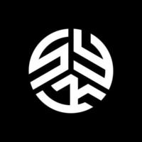 diseño de logotipo de letra syk sobre fondo negro. concepto creativo del logotipo de la letra de las iniciales de syk. diseño de letras syk. vector