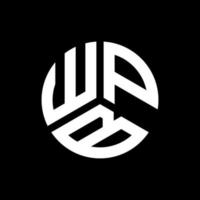 WPB letter logo design on black background. WPB creative initials letter logo concept. WPB letter design. vector