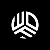 WOF letter logo design on black background. WOF creative initials letter logo concept. WOF letter design. vector