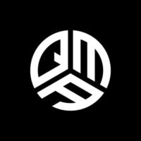 diseño de logotipo de letra qma sobre fondo negro. concepto de logotipo de letra de iniciales creativas qma. diseño de letra qma. vector