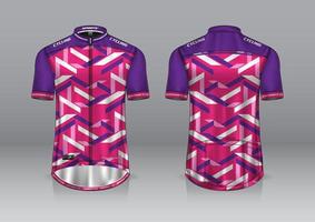 diseño de camiseta para ciclismo, vista frontal y posterior, y fácil de editar e imprimir en tela, ropa deportiva para equipos ciclistas vector